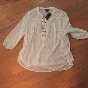 Torrid Lace up Blouse